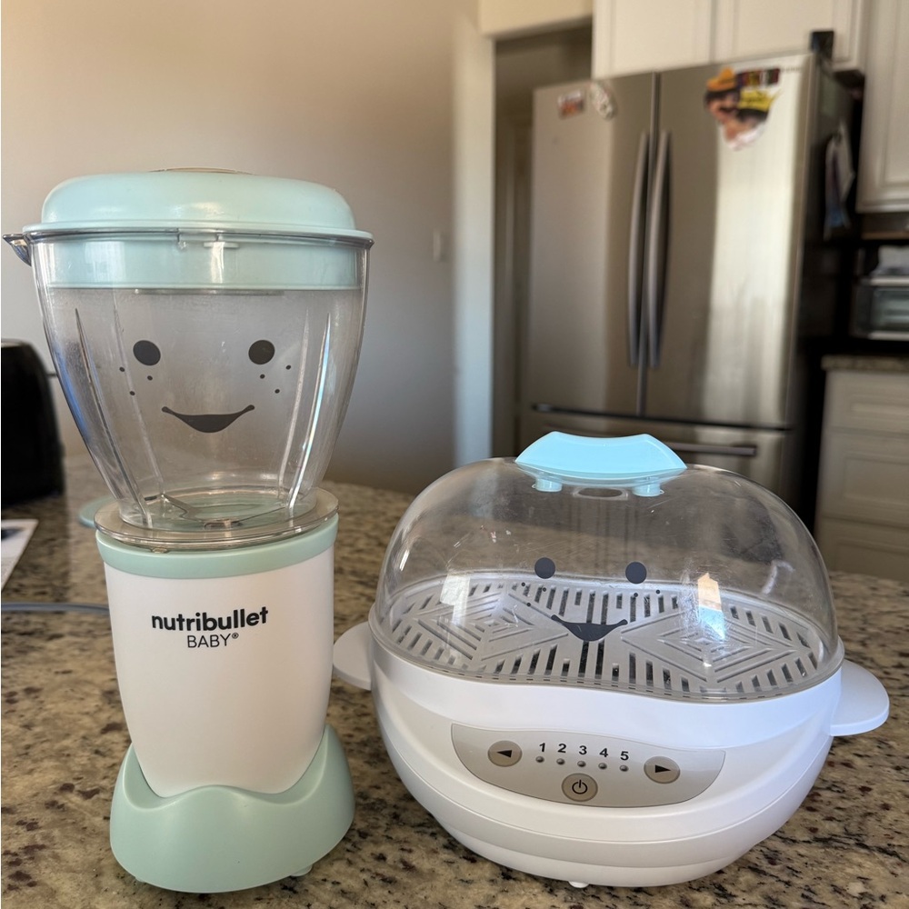 Nutribullet Baby Food Blender and Steamer Set - White and Blue